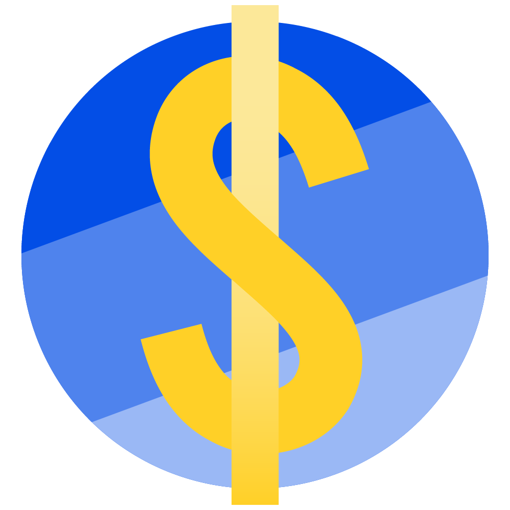 Professional graphic design spot illustration of a money sign representing affordable rides for Yellow Cab Co. in Des Moines, Iowa